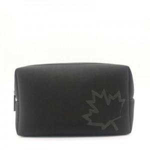 Black PU Bag with leaf print