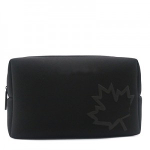 Black PU Bag with leaf print