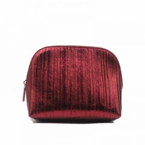 Red PU Bag for Cosmetic with zipper