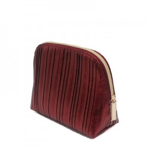 Red PU Bag for Cosmetic with zipper