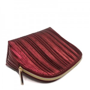 Red PU Bag for Cosmetic with zipper