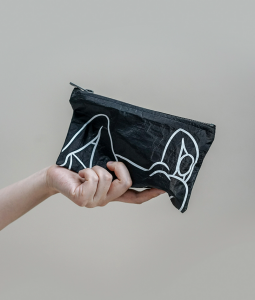Eco-friendly Black Dupont Tyvek Paper Flat Pouch