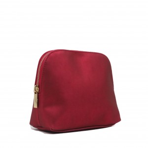 Matte PU Red Bag for Cosmetic with zipper