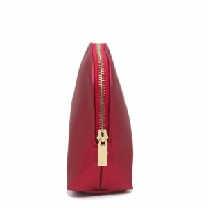 Matte PU Red Bag for Cosmetic with zipper