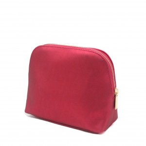 Matte PU Red Bag for Cosmetic with zipper