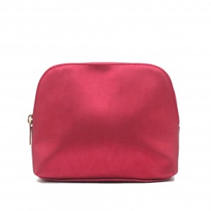 Matte PU Red Bag for Cosmetic with zipper