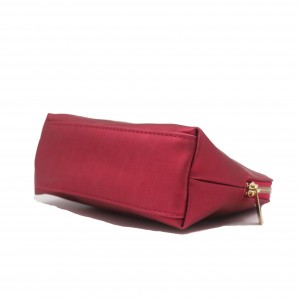 Matte PU Red Bag for Cosmetic with zipper