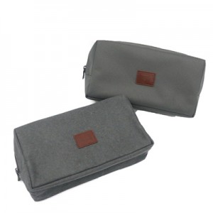 Natural Grey Nylon Bag with zipper