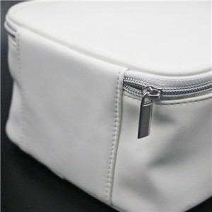 Glazed White PU Bag with zipper