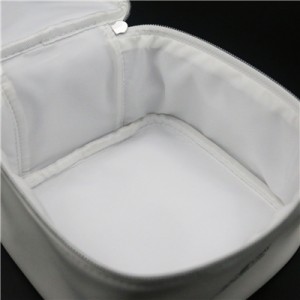 Glazed White PU Bag with zipper