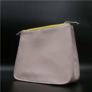 Pink PU Bag with zipper