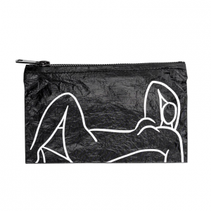 Eco-friendly Black Dupont Tyvek Paper Flat Pouch