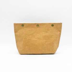 Custom Make up Bag Eco-friendly Clear Kraft Paper Travel and Daily Cosmetic Bag