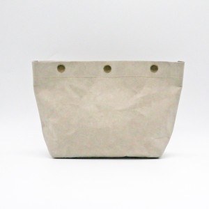 Custom Make up Bag Eco-friendly Clear Kraft paper Travel and Daily Cosmetic Bag