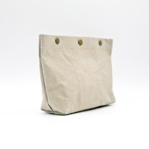 Custom Make up Bag Eco-friendly Clear Kraft paper Travel and Daily Cosmetic Bag