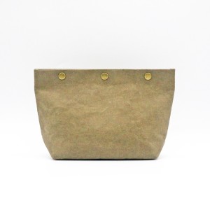 Custom Make up Bag Eco-friendly Clear Kraft Paper Travel and Daily Cosmetic Bag