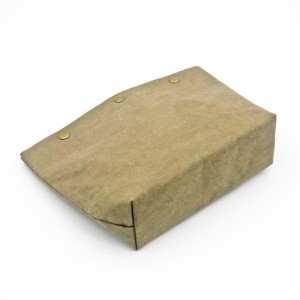 Custom Make up Bag Eco-friendly Clear Kraft Paper Travel and Daily Cosmetic Bag