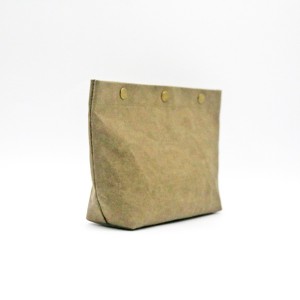 Custom Make up Bag Eco-friendly Clear Kraft Paper Travel and Daily Cosmetic Bag