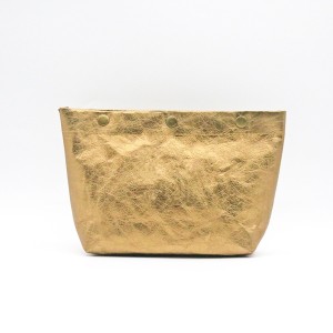 Custom Make up Bag Eco-friendly Clear Kraft Paper Travel and Daily Cosmetic Bag