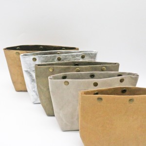 Custom Make up Bag Eco-friendly Clear Kraft Paper Travel and Daily Cosmetic Bag