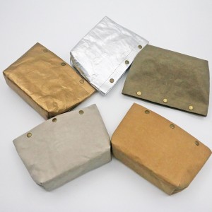 Custom Make up Bag Eco-friendly Clear Kraft Paper Travel and Daily Cosmetic Bag