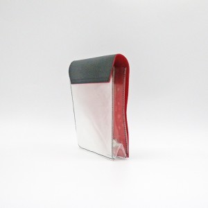 Customized logo PVC PU waterproof Black & Red color small cosmetic bag makeup bag