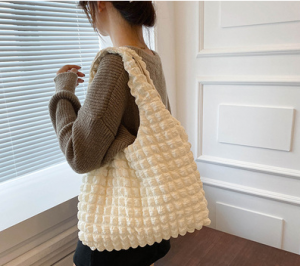 Fashion Ins Style Padded Polyester Shopping Tote Bag