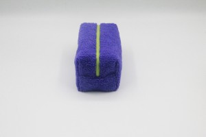 Purple Lamb Wool Cosmetic Pouch Portable Handle Polyester Makeup Pouch