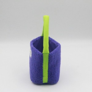 Fashion Purple Lamb Wool Bucket Polyester Handle Bag
