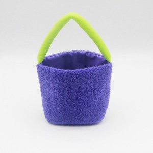 Fashion Purple Lamb Wool Bucket Polyester Handle Bag