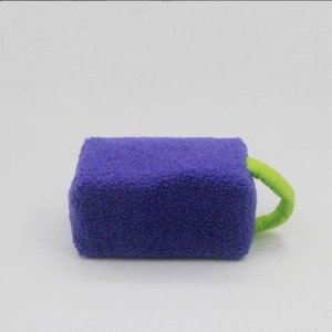 Purple Lamb Wool Cosmetic Pouch Portable Handle Polyester Makeup Pouch