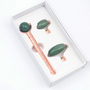 Best Price Mini Noiseless Handheld Massage Set Natural Green Quartz Anti Aging Massager Set