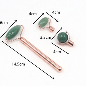 Best Price Mini Noiseless Handheld Massage Set Natural Green Quartz Anti Aging Massager Set