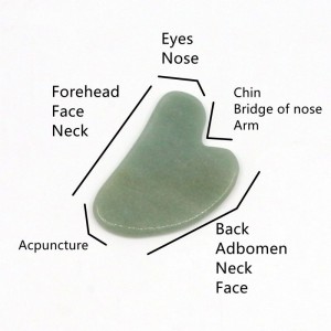 Hot Selling New Gua Sha board Green Massage Stone Jade Guasha Stone Massage Tool Set