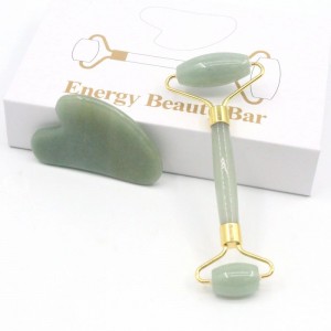 Hot Selling New Gua Sha board Green Massage Stone Jade Guasha Stone Massage Tool Set