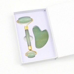 Hot Selling New Gua Sha board Green Massage Stone Jade Guasha Stone Massage Tool Set