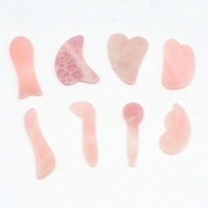 Hot Selling New Gua Sha board Pink Massage Stone Rose Jade Guasha Stone Massage Tool Set