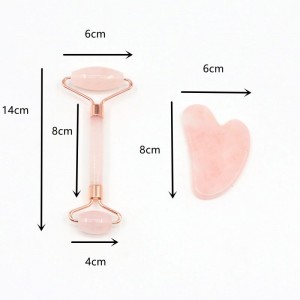 Hot Selling New Gua Sha board Pink Massage Stone Rose Jade Guasha Stone Massage Tool Set