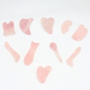 Hot Selling New Gua Sha board Pink Massage Stone Rose Jade Guasha Stone Massage Tool Set