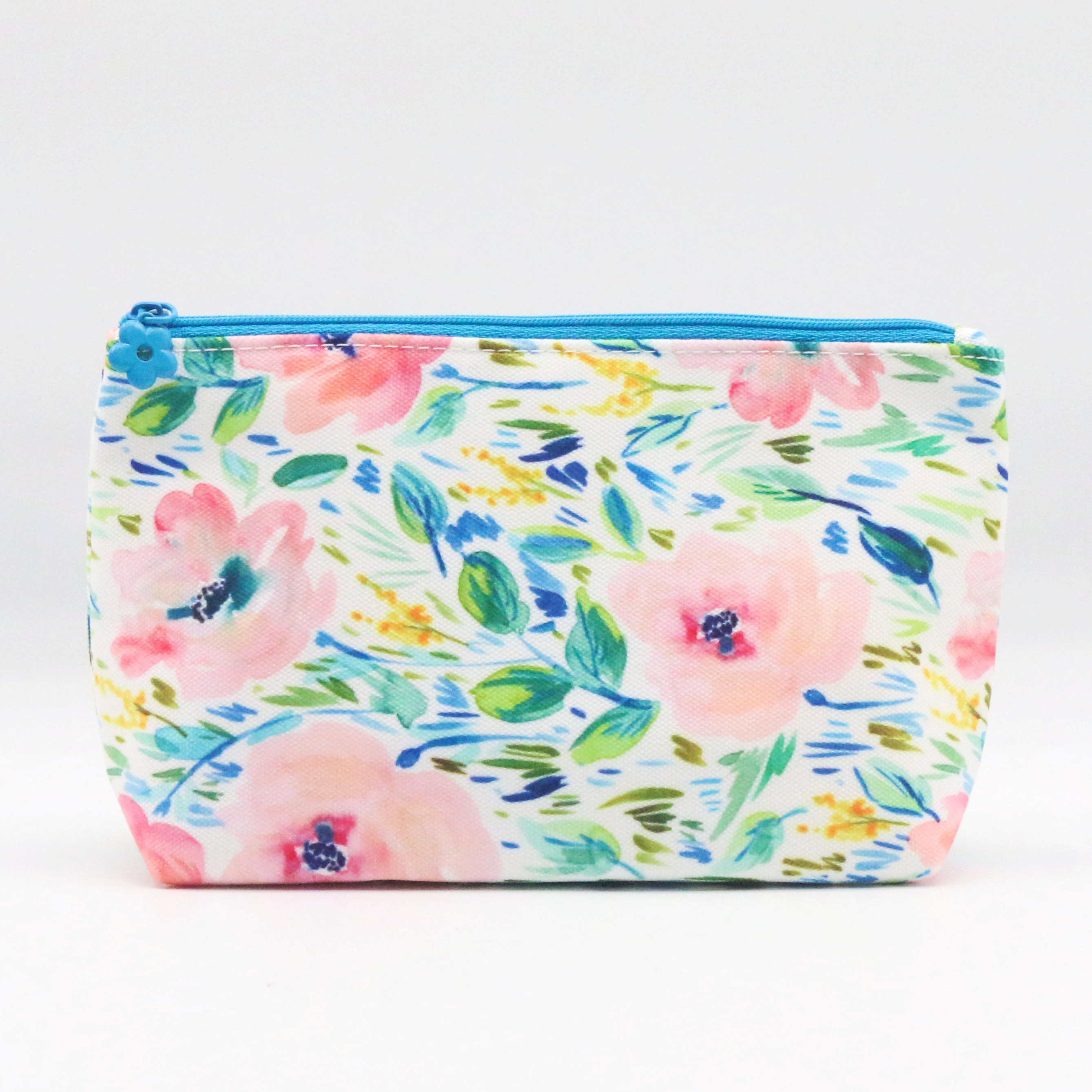 Hot Sale New Flower Prints Eco-friendly Cotton Promotional Beauty Bag Custom Travel Floral Makeup Pouch Cosmetic Bag
