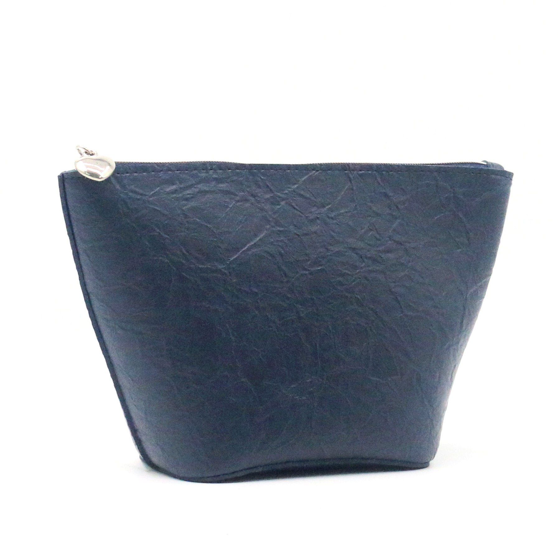 Eco-friendly Waterproof Dupont Tyvek Paper Cosmetic Bag Dark Blue Trapezoid Shape Tear-resistant Sustainable Dupont Tyvek Unisex
