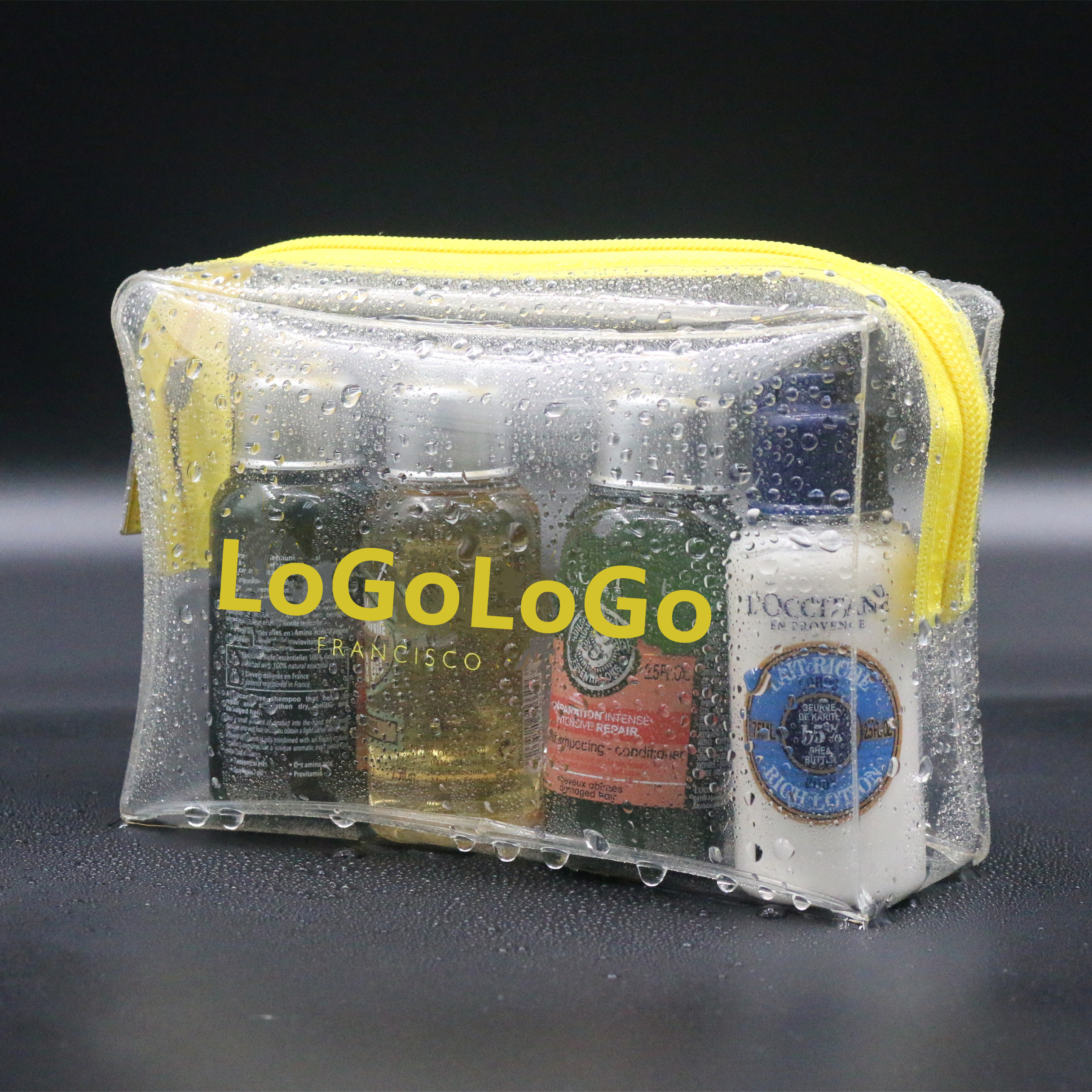 Waterproof Clear Zipper TPU Makeup Bag Custom Logo Transparent TPU Cosmetic Bag