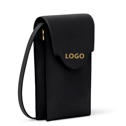 Black PU Crossbody Phone Pouch Bag
