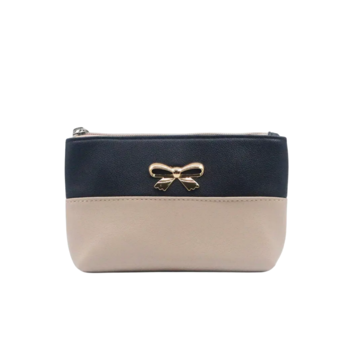 Promotional Camel Blue PU Beauty Bag Custom Small Vegan Leather PU Cosmetic Pouch Makeup Bag