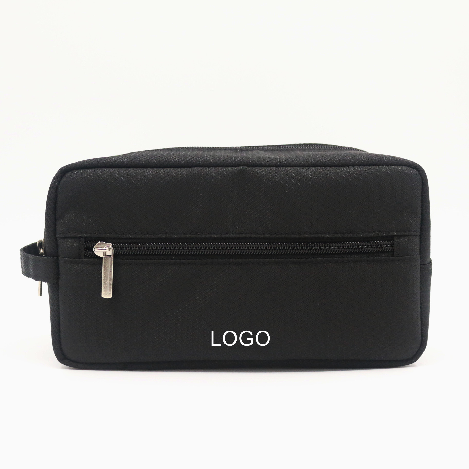 2022 Popular rPET Classic Men's Wash Bag Travel Cosmetic Bag Portable Handle Eco-friendly Recycled Polyester Fabric Toiletry Bag