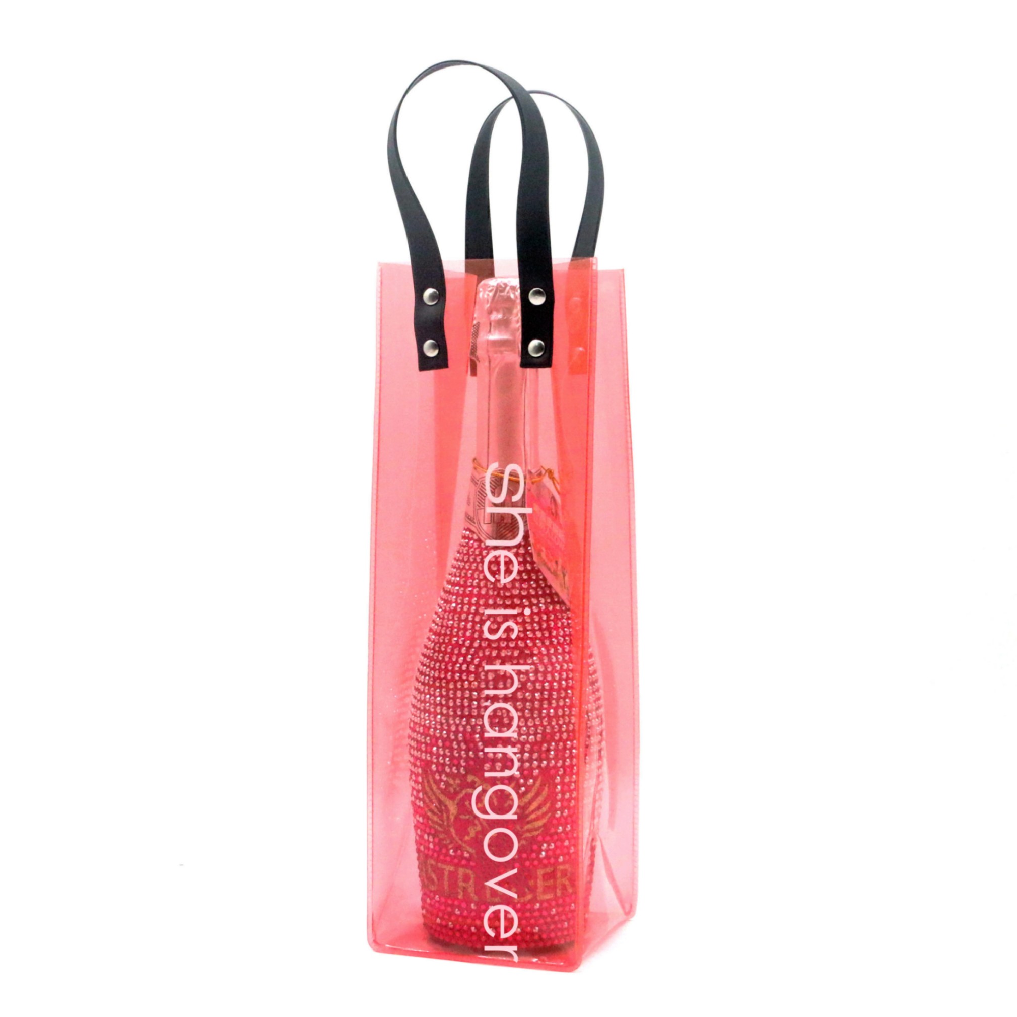 Open Top Sturdy Handle Transparent TPU Wine Ice Bag