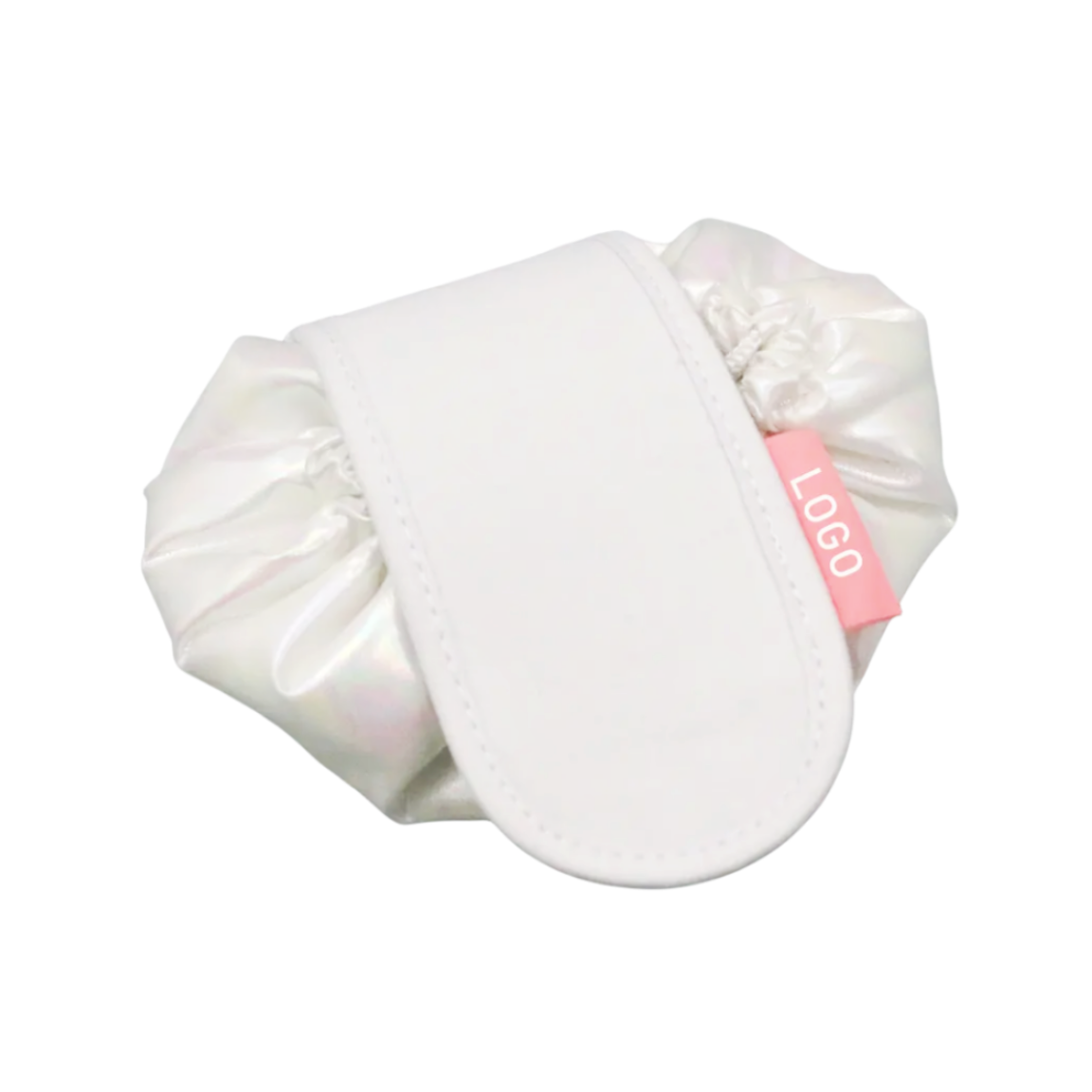 Eco-friendly rPET Lazy Drawstring Makeup Bag Fashion Hologram Recycled Polyester Portable Magic Cosmetic Pouch Bag