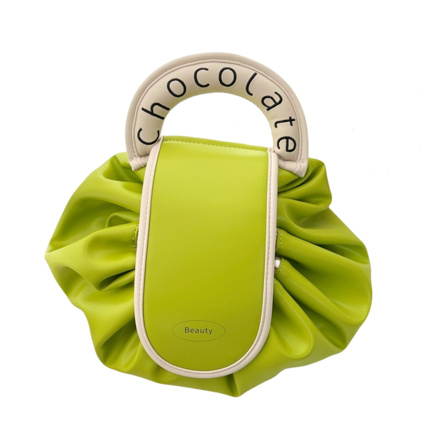 Green PU Drawstring Travel Cosmetic Bag