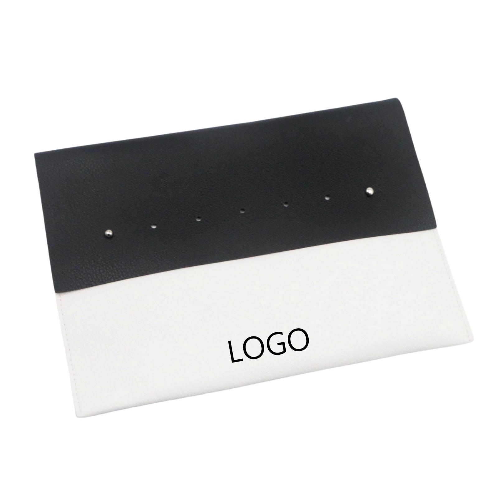 Stylish White Black PU Stitching Designer Waterproof Flat Clutch Chic Ladies Flat Clutch Water-based PU Posh Women Clutch Purse