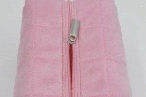 Custom Logo Cute Velvet Cosmetic Bag Eco-friendly Quilted Velvet Makeup Pouch